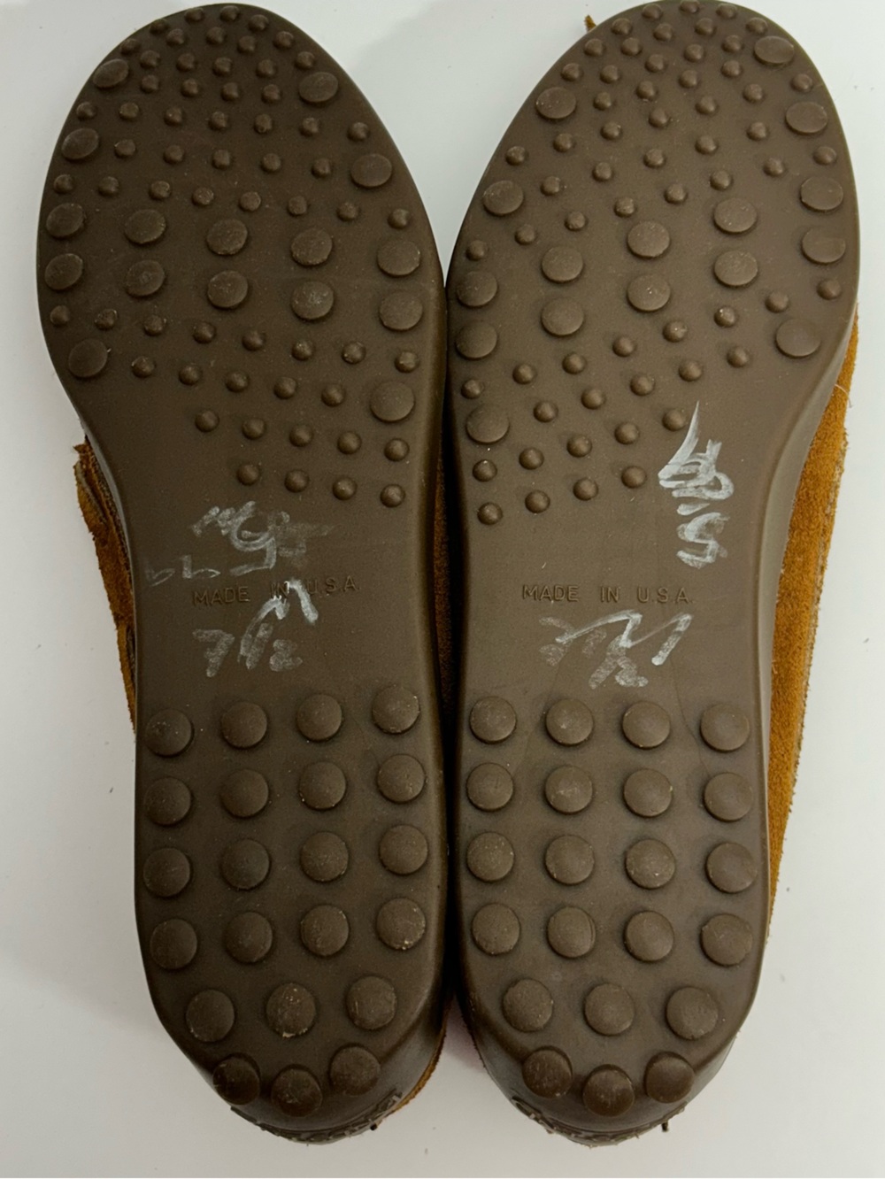 Lands' End Women's Suede Moccasin Slippers in Chestnut Brown Size 7.5 - Picture 8 of 11